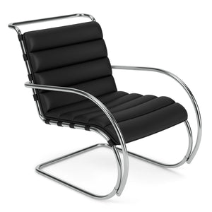 MR Armchair Bauhaus Edition | Black Bellagio BEL01 Leather