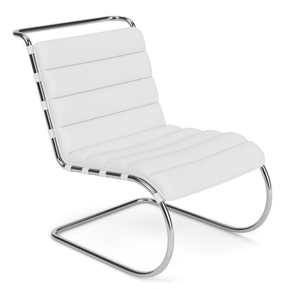 MR Armless Chair Bauhaus Edition | Black Bellagio BEL01 Leather