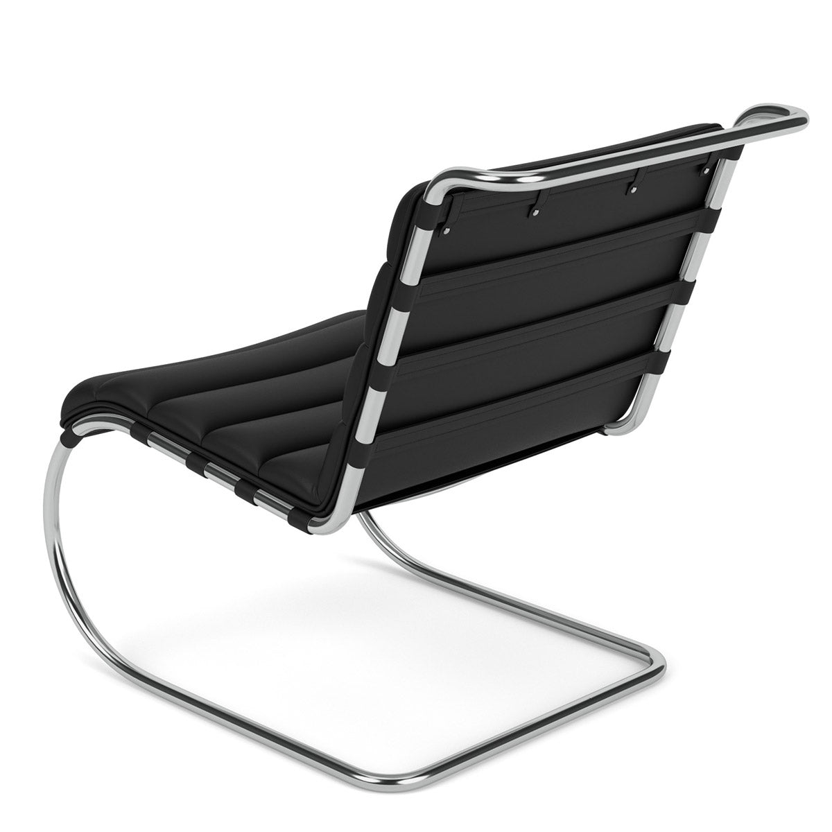 MR Armless Chair Bauhaus Edition | Black Bellagio BEL01 Leather