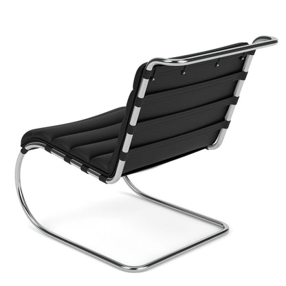 MR Armless Chair Bauhaus Edition | Black Bellagio BEL01 Leather