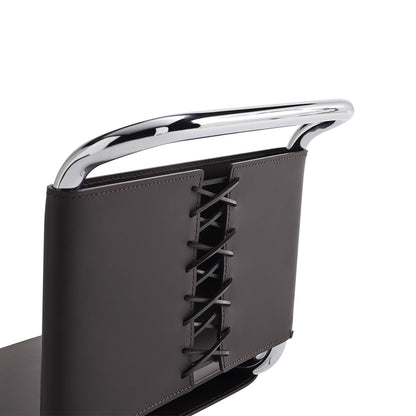 MR Side Chair | Black Cowhide Sling