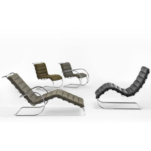 MR Adjustable Chaise Bauhaus Edition | Black Velour VLBLK Leather