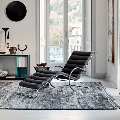 MR Adjustable Chaise Bauhaus Edition | Black Velour VLBLK Leather