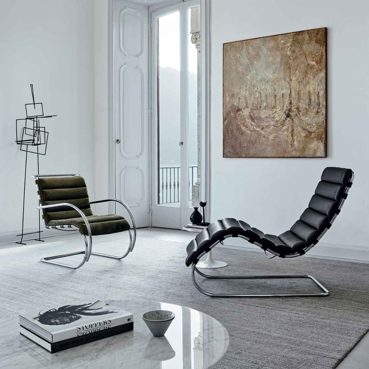 MR Chaise Bauhaus Edition | Black Bellagio BEL01 Leather