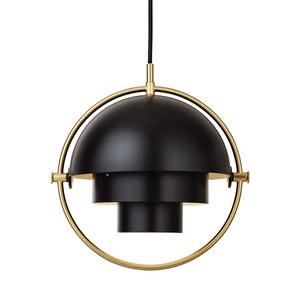Multi-Lite Pendant Lamp | Brass Frame Soft Black Shade