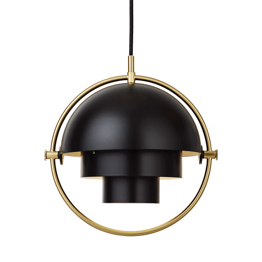 Multi-Lite Pendant Lamp | Brass Frame Soft Black Shade