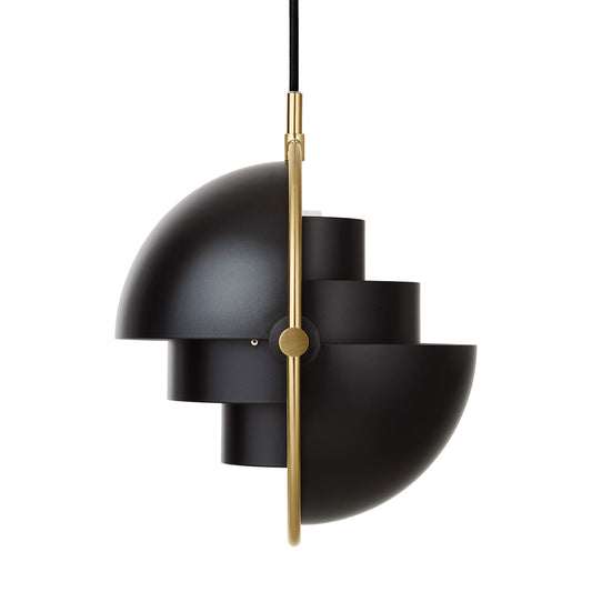 Multi-Lite Pendant Lamp | Brass Frame Soft Black Shade