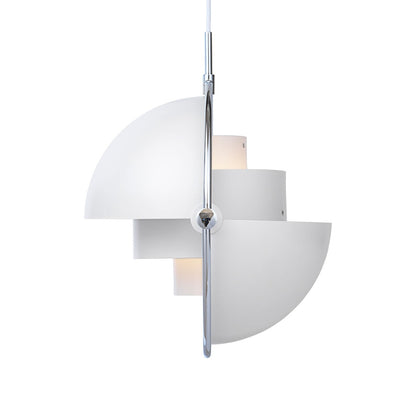 Multi-Lite Pendant Lamp | Chrome Frame White Shade