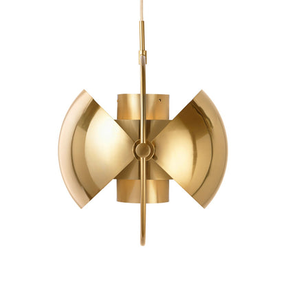 Multi-Lite Pendant Lamp | Brass Frame Brass Shade