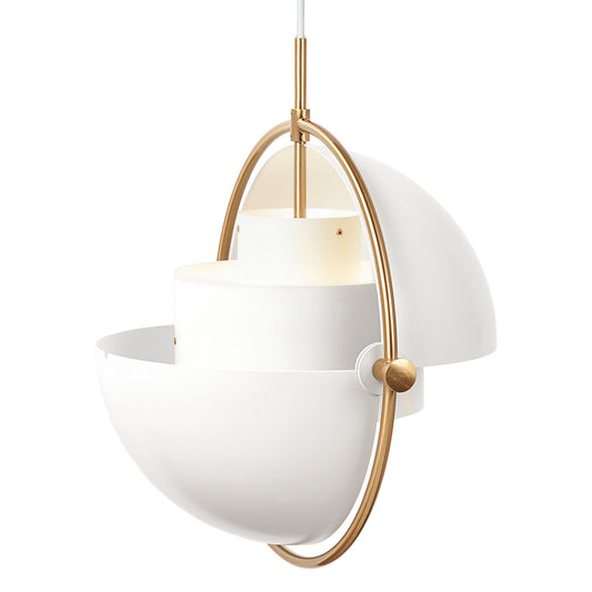 Multi-Lite Pendant Lamp | Brass Frame White Shade
