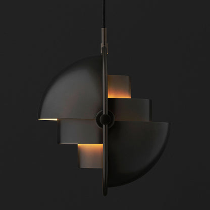 Multi-Lite Pendant Lamp | Black Brass Frame and Shade