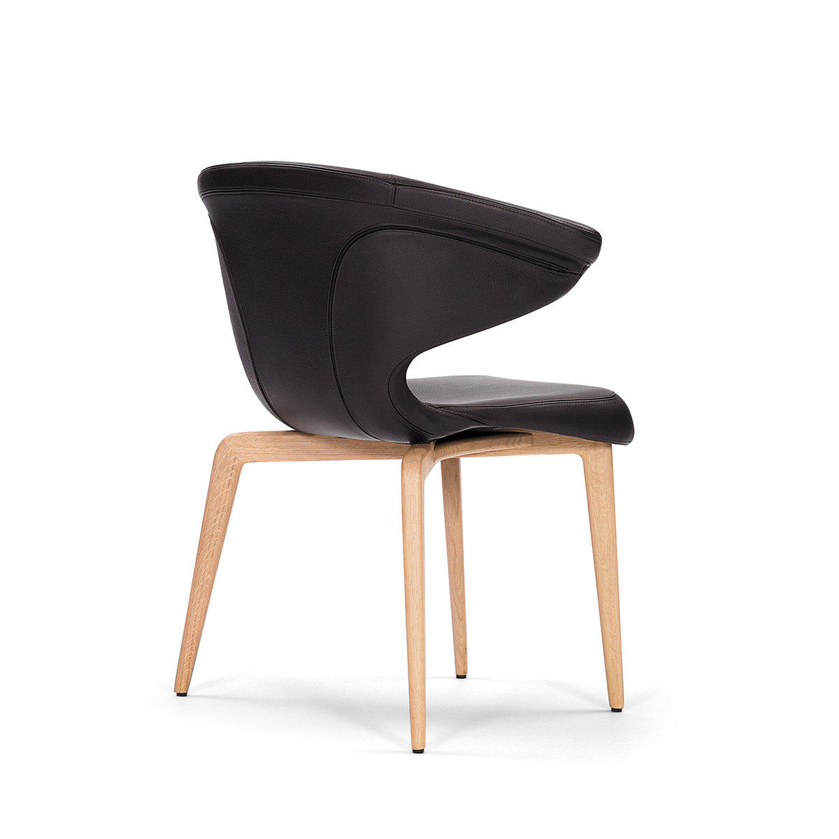 Munich Dining Chair with Arms | Black Classic Leather Upholstery