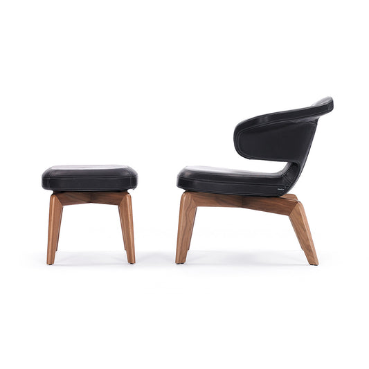Munich Dining Chair with Arms | Black Classic Leather Upholstery
