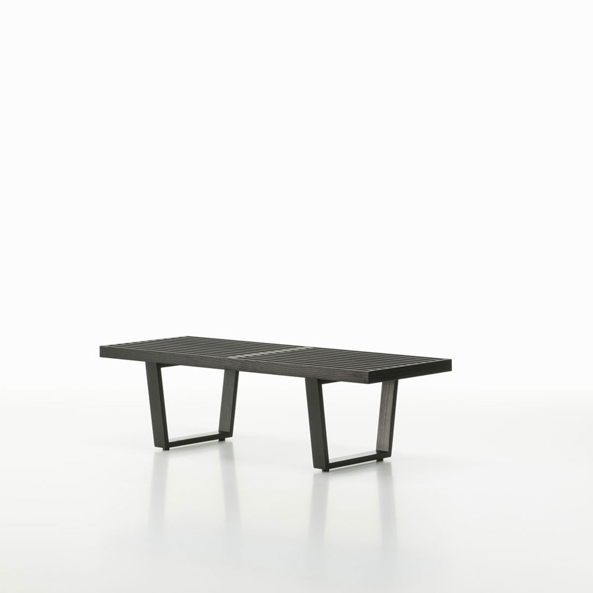 Nelson Bench 1220mm | Black Stained Ash Slatted Top