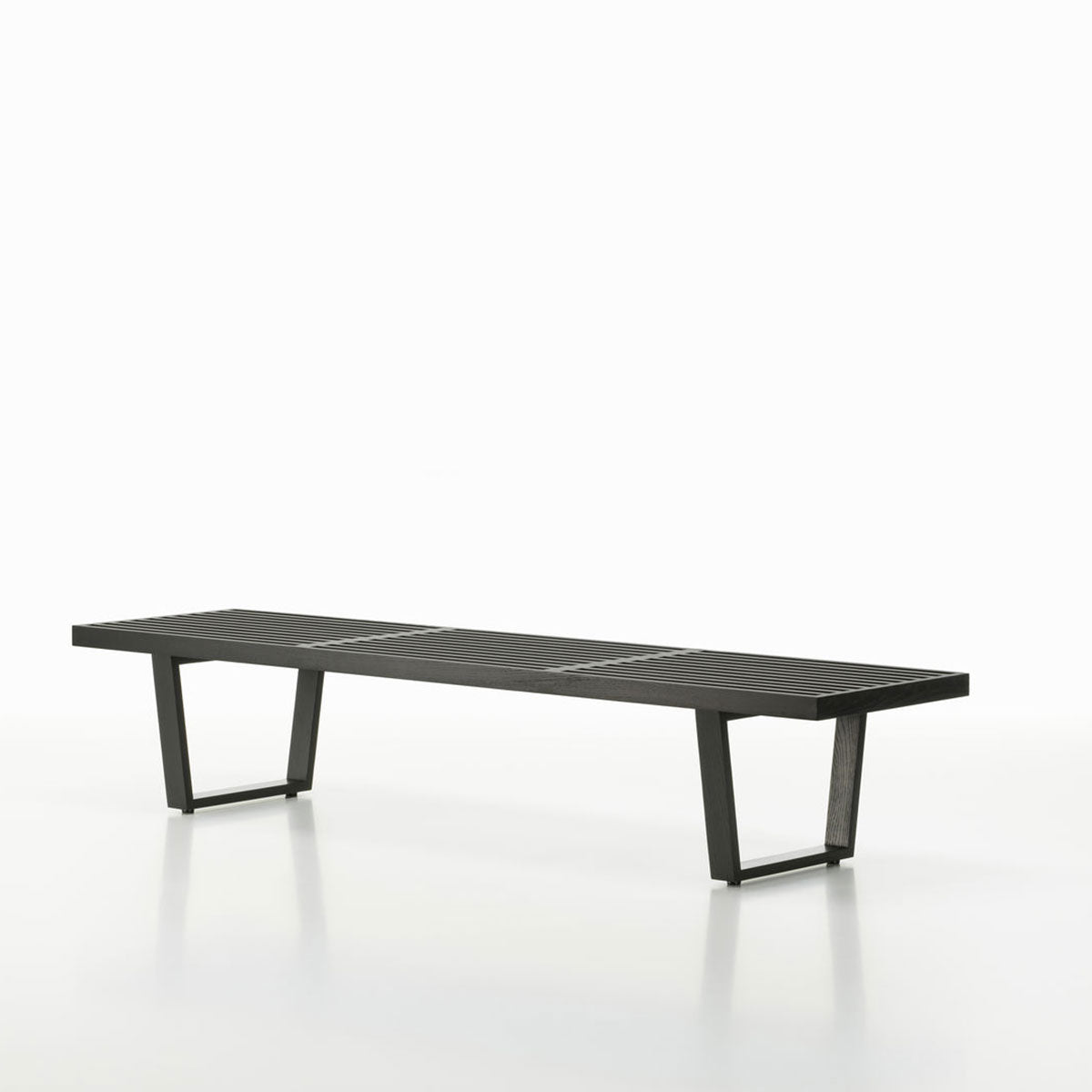 Nelson Bench 1837mm | Black Stained Ash Slatted Top