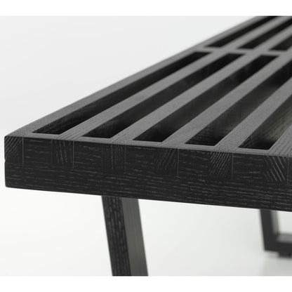 Nelson Bench 1837mm | Black Stained Ash Slatted Top