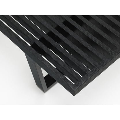 Nelson Bench 1220mm | Black Stained Ash Slatted Top