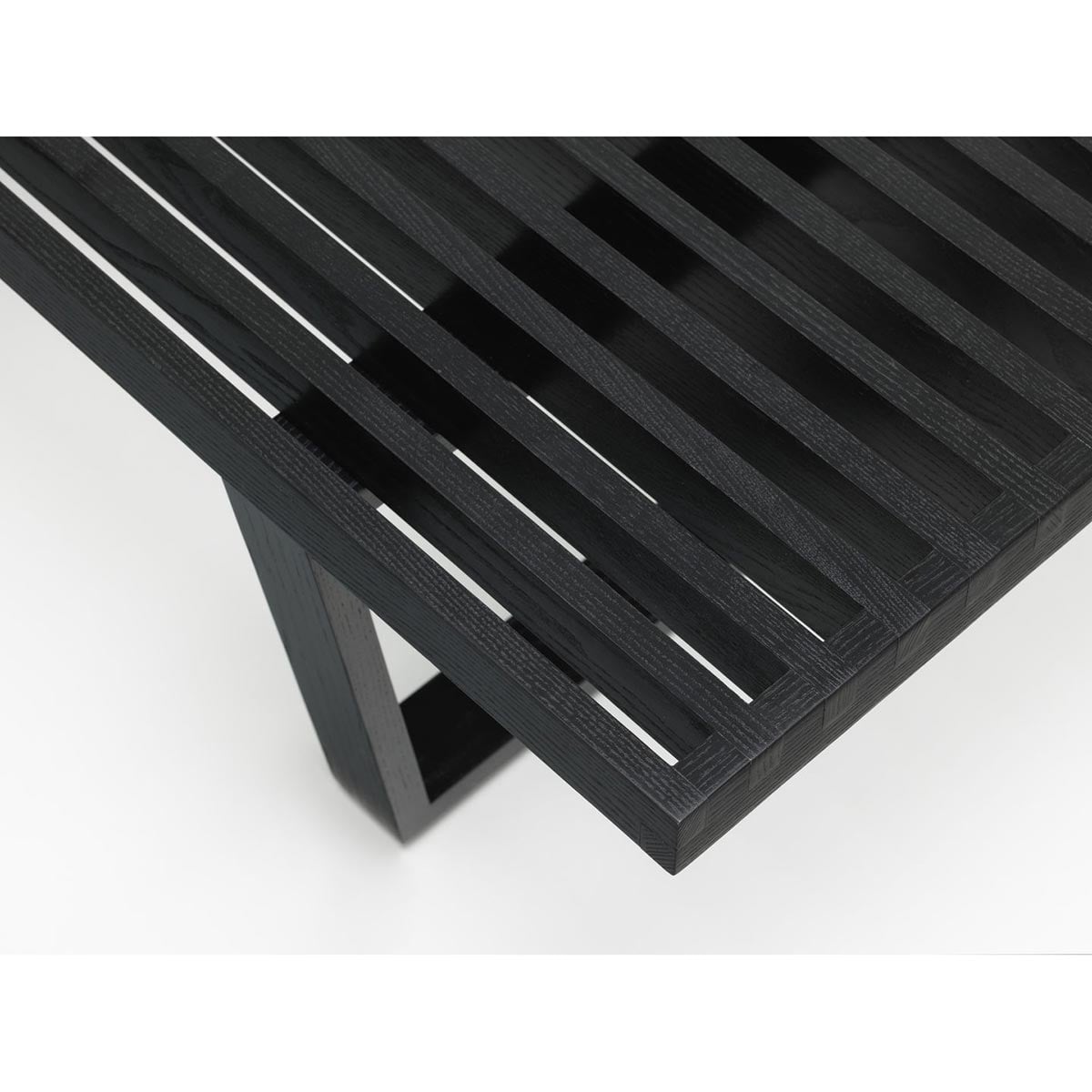 Nelson Bench 1837mm | Black Stained Ash Slatted Top