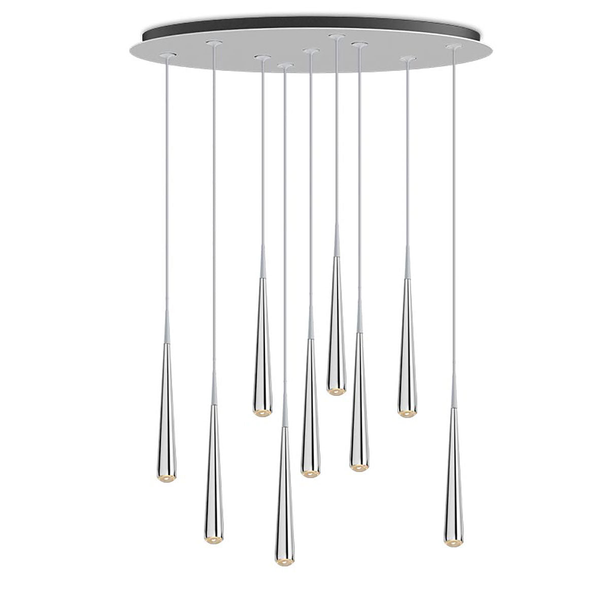 Niceone Rain 9 Light Cluster | Polished Aluminium