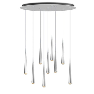 Niceone Rain 9 Light Cluster | Polished Aluminium