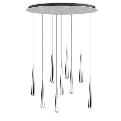 Niceone Rain 9 Light Cluster | Polished Aluminium