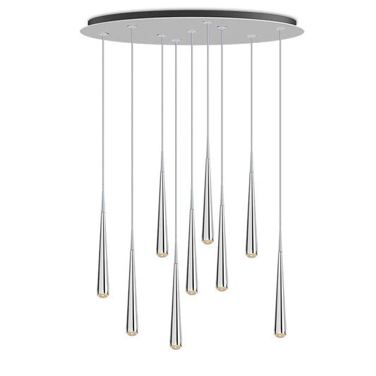 Niceone Rain 9 Light Cluster | Polished Aluminium