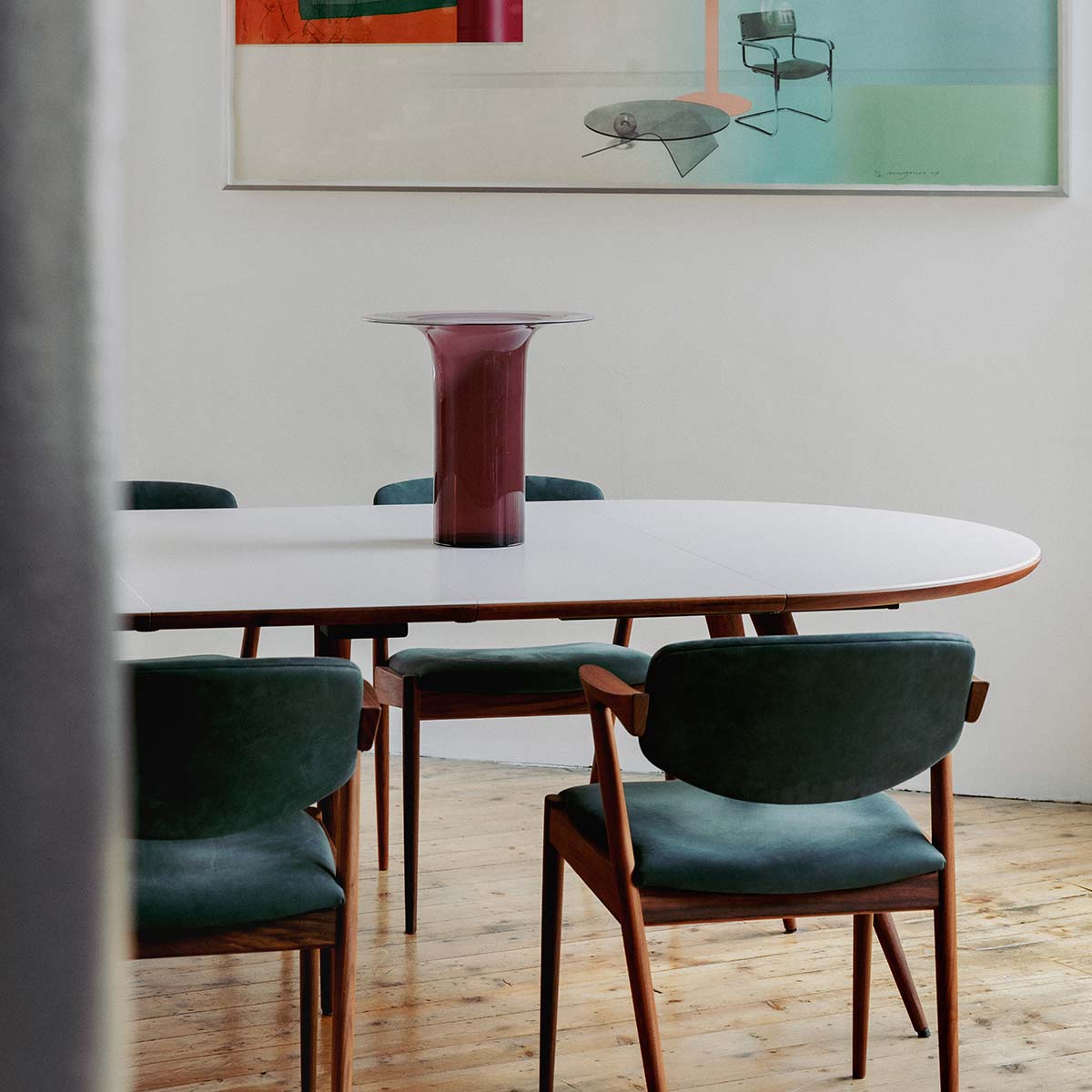 No 42 Dining Chair | Green 21005 Dunes Leather