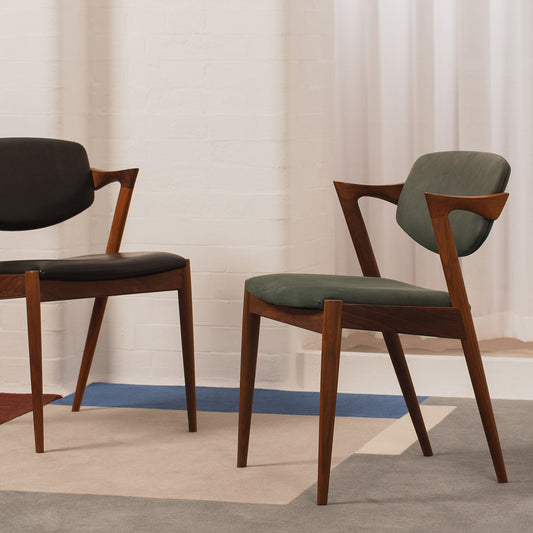 No 42 Dining Chair | Green 21005 Dunes Leather