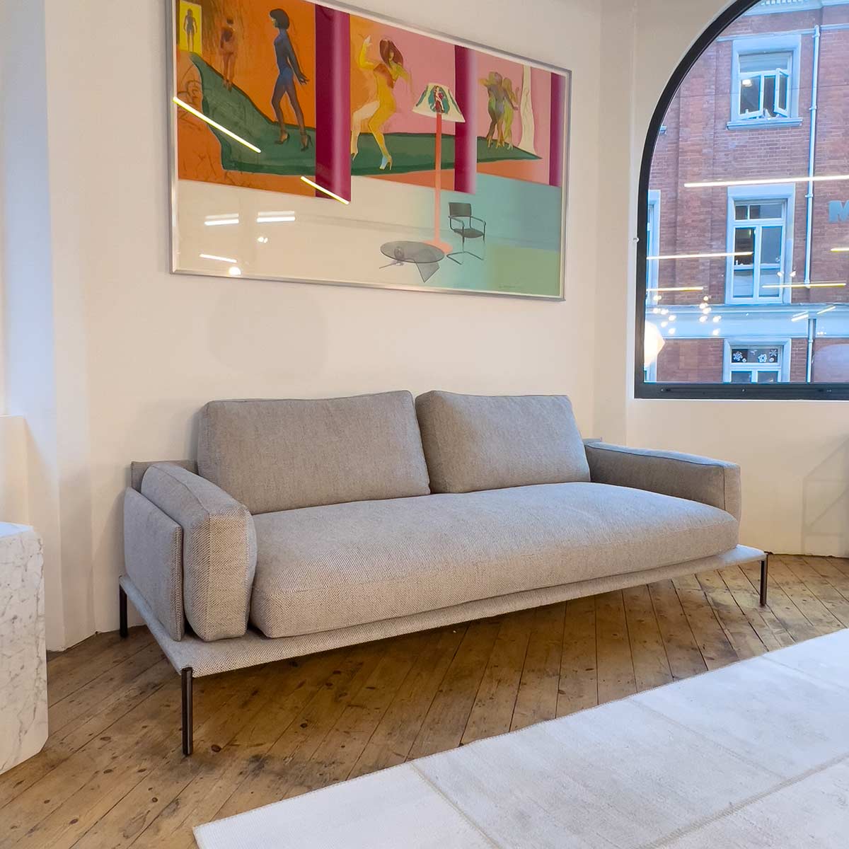 Noah 2 Seat Large Sofa 230cm | Ecru Teatro 26931 Velvet