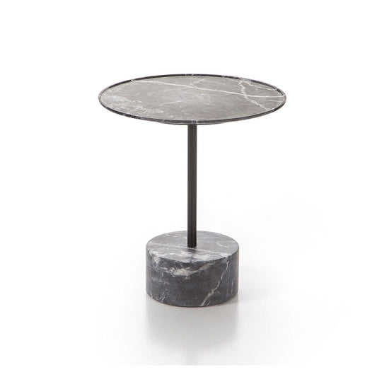 9 'Nove' Medium Low Table | Grey Carnico Marble Top and Base