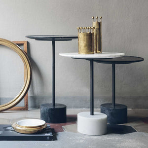 9 'Nove' Medium Low Table | White Carrara Marble Top and Base
