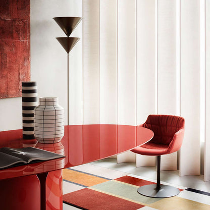 NVL Oval Dining Table | Gloss Lacquered Red