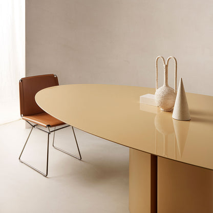 NVL Oval Dining Table | Gloss Lacquered Dune