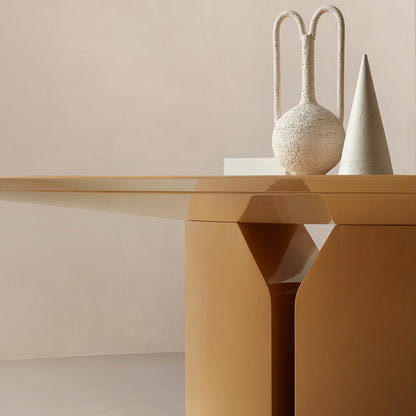 NVL Oval Dining Table | Gloss Lacquered Dune