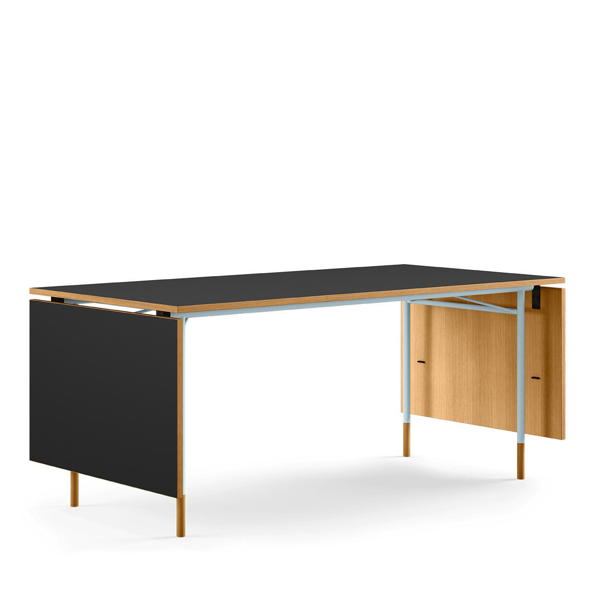 Nyhavn Dining Table Extendable | Oak Dark Oiled with Black Linoleum Top