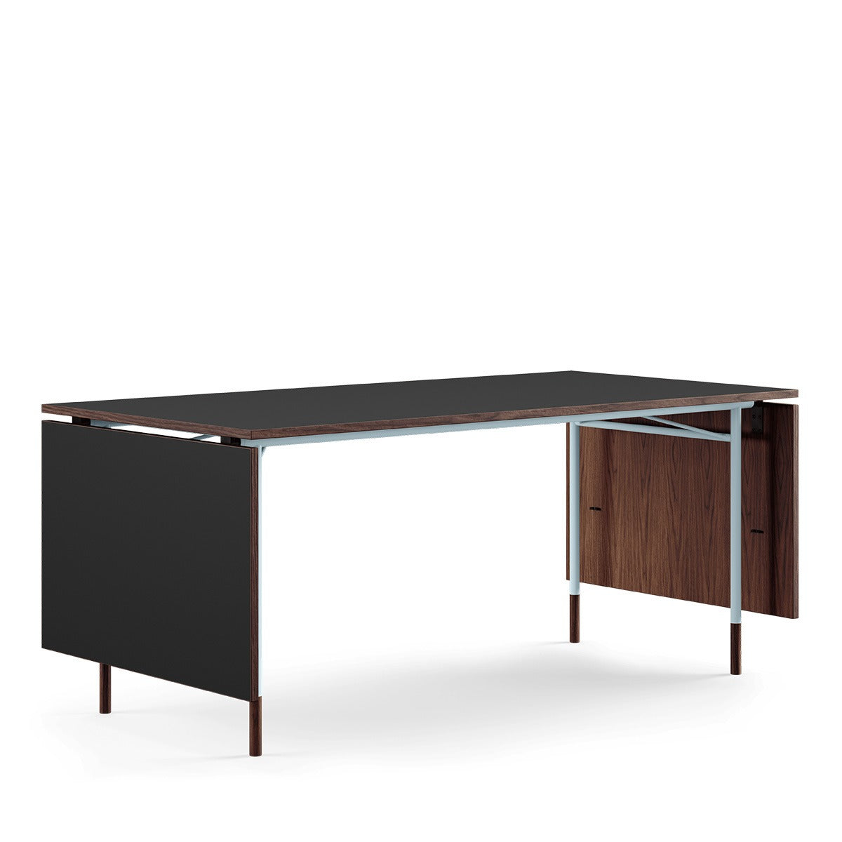 Nyhavn Dining Table Extendable | Walnut with Black Linoleum Top