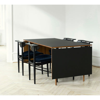 Nyhavn Dining Table Extendable | Oak Clear Oiled with Black Linoleum Top