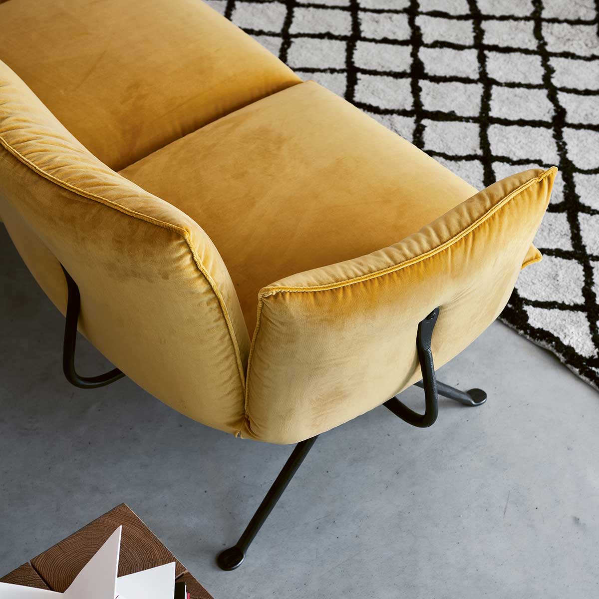Officina 2 Seat Sofa | Straw Divina Melange 427 Upholstery