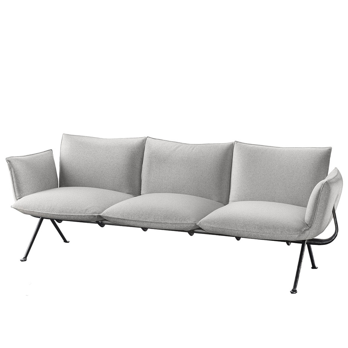 Officina 3 Seat Sofa | Pale Grey Divina Melange 120 Upholstery