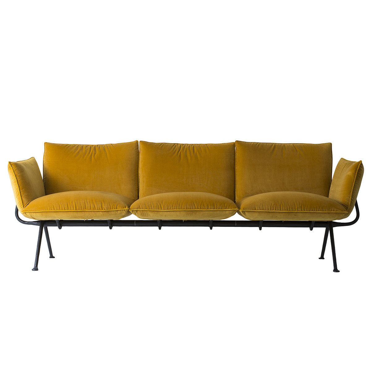Officina 3 Seat Sofa | Straw Divina Melange 427 Upholstery