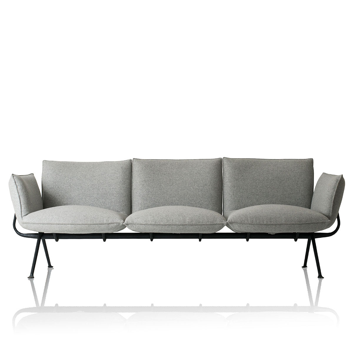 Officina 3 Seat Sofa | Pale Grey Divina Melange 120 Upholstery
