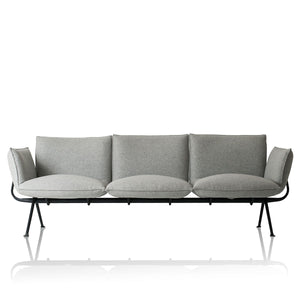 Officina 3 Seat Sofa | Pale Grey Divina Melange 120 Upholstery