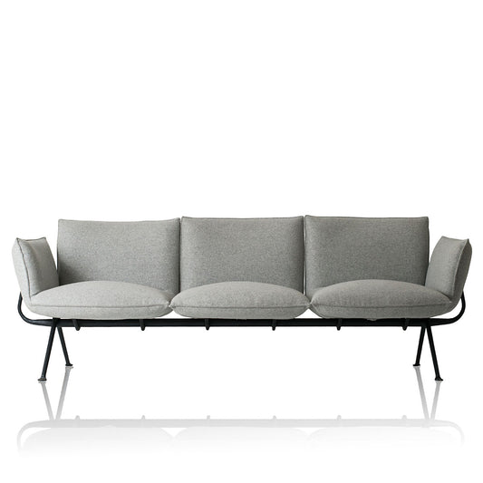 Officina 3 Seat Sofa | Pale Grey Divina Melange 120 Upholstery