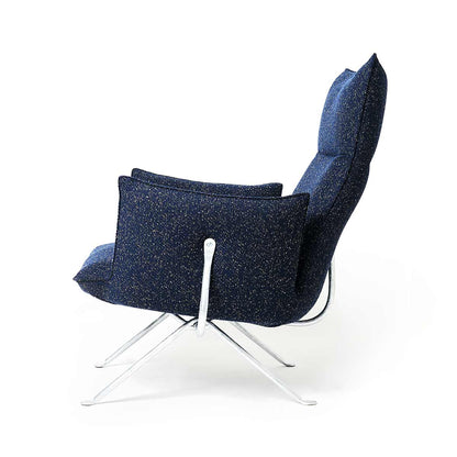 Officina Armchair with High Back | Dark Grey Blue Divina Melange 687 Upholstery