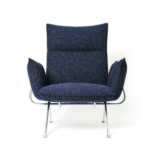 Officina Armchair with High Back | Dark Grey Blue Divina Melange 687 Upholstery