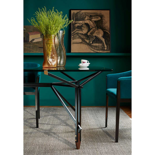 Olimpino Table 240cm | Anthracite Glass Top With Matt Black