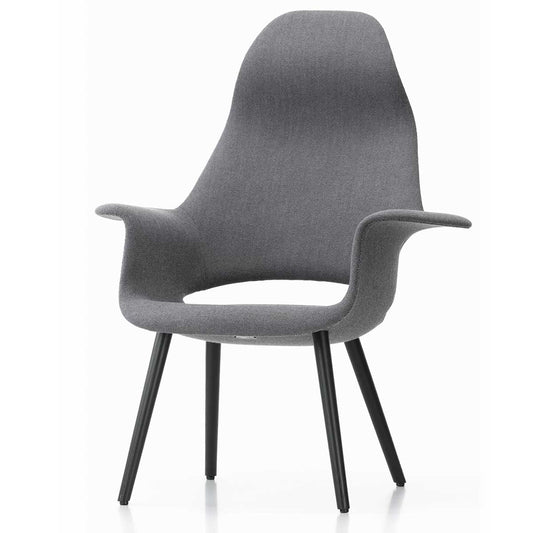 Organic High Back Chair | Nero and Ivory Hopsak Fabric
