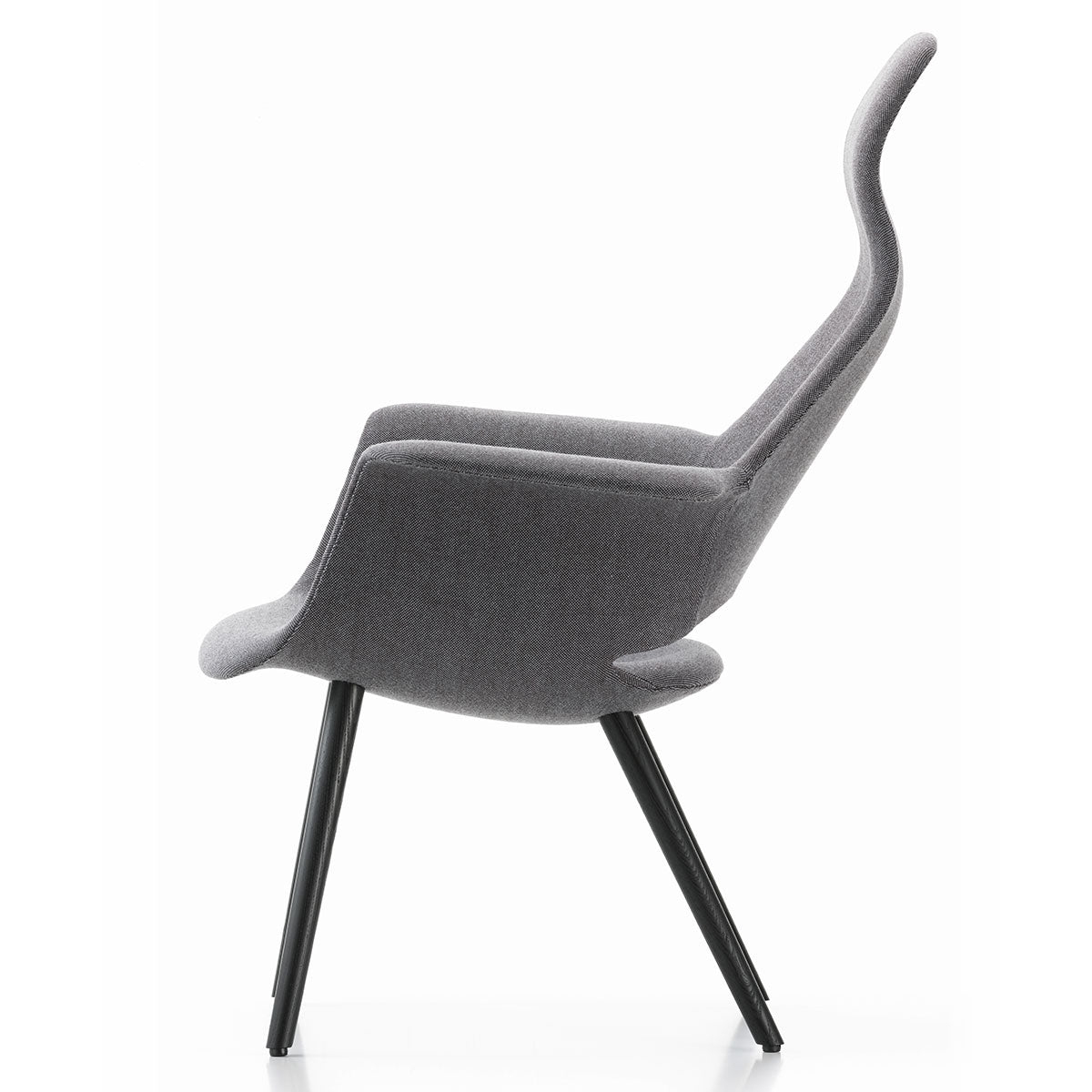 Organic High Back Chair | Nero and Ivory Hopsak Fabric
