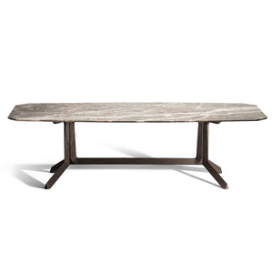 Othello Rectangular Dining Table | Fior De Pesco Semi Brilliant Marble Top
