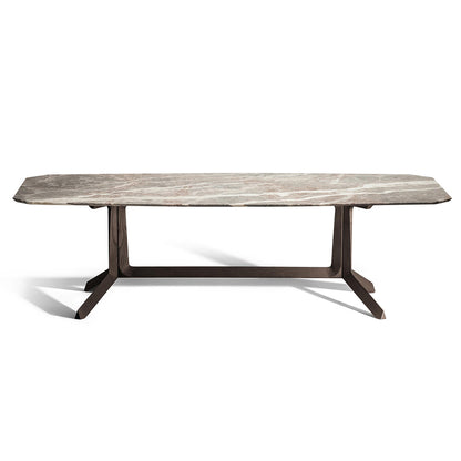 Othello Rectangular Dining Table | Fior De Pesco Semi Brilliant Marble Top